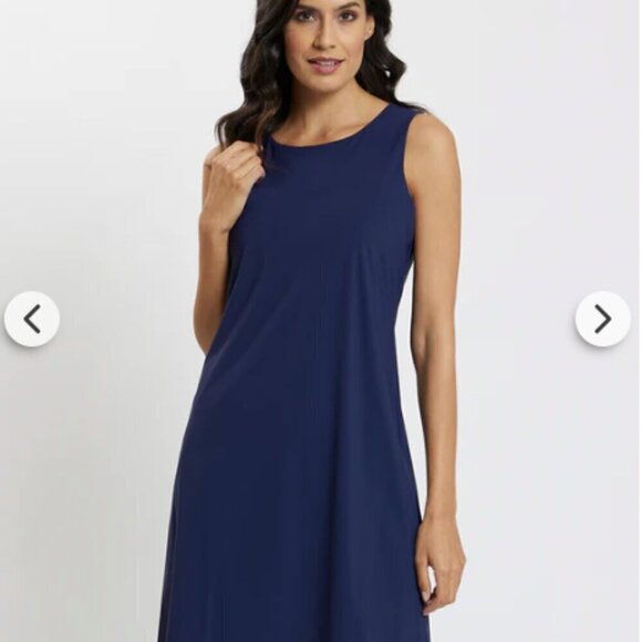 NWT Jude Connally Beth Jude Cloth Dress Long Navy - Picture 5 of 10